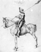 Гравюра Дюрера с изображением всадника. Доспех - поздняя готика, переходный к максимилиановскому доспеху тип.